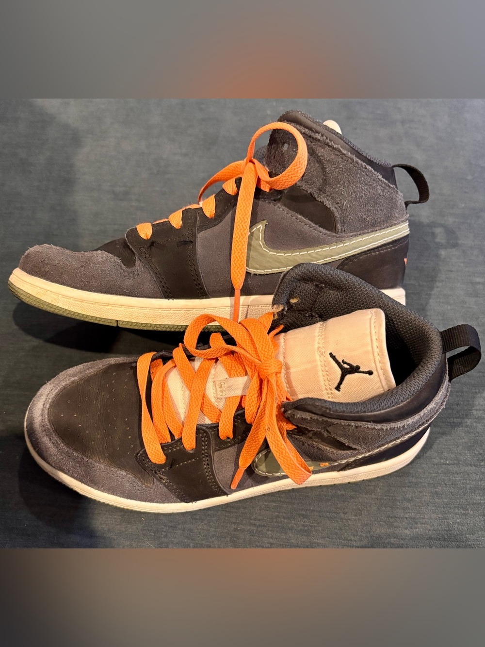 Nike Air Jordan High-Top Sneakers in Black and Orange